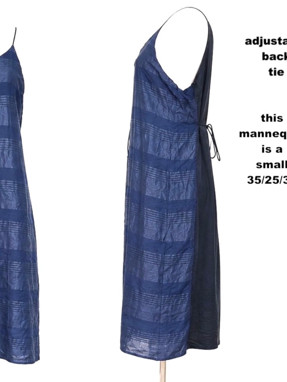 Rag & Bone Navy Silk Rayon Sleeveless Spaghetti Strap Dress Buttons Size S Boho - Picture 3 of 14